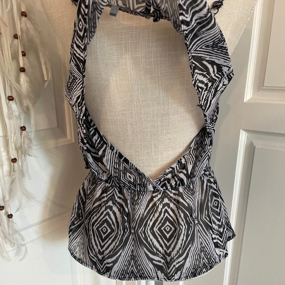 Charlotte Russe Sheer Zebra Print Cami Blouse with Adjustable Straps – Size M - Picture 6 of 15